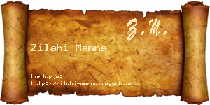 Zilahi Manna névjegykártya